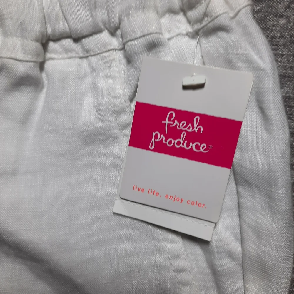 Fresh Produce 'Expedition' White Linen Wide Leg Crop/Capri NWT SZ S - Picture 4 of 7